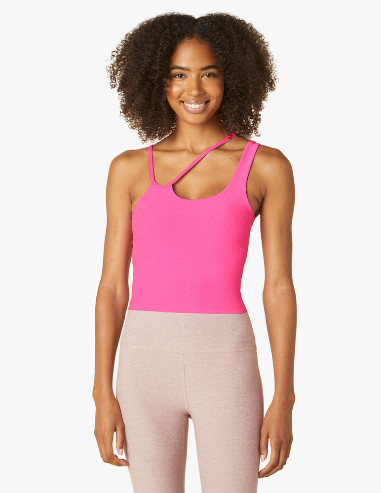 Spacedye Shapeshift Cropped Tank-Pink Hype Heather